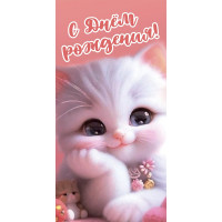 Открытка-конверт "С Днем рождения! Котик" арт.KD00000357