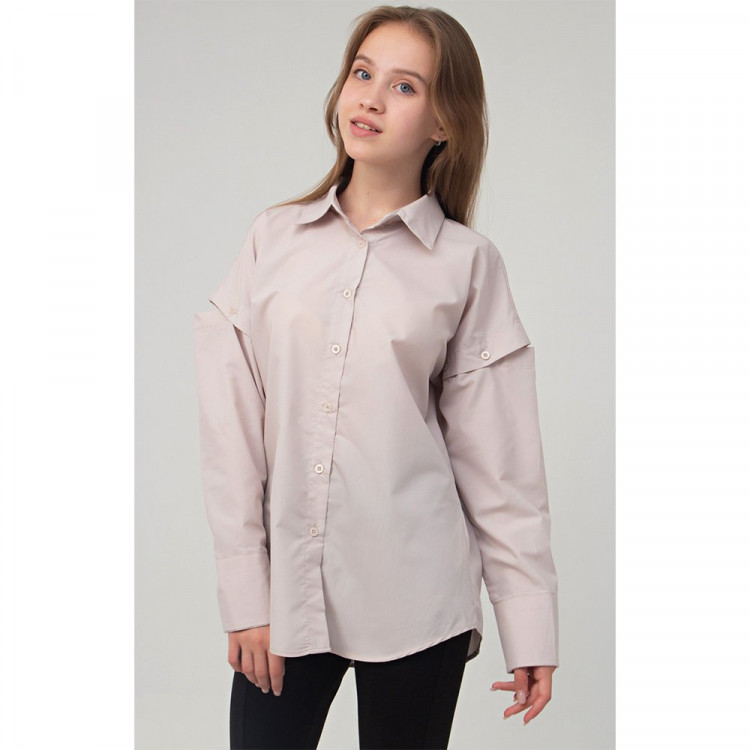 Блузка для девочки (MMD) длинный рукав цвет бежевый арт.4007 размерный ряд 32/128-44/164