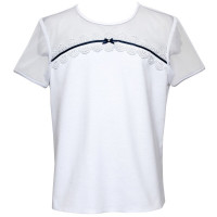 Блузка для девочки (SLY) короткий рукав цвет белый арт.140-S-20 размерный ряд 30/122-44/164