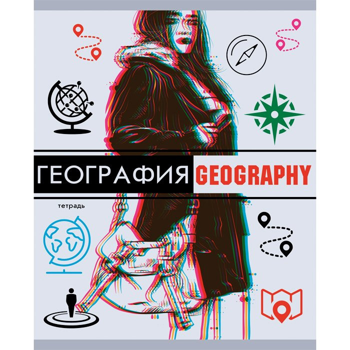 Тетрадь предметная 48 листов (Канц-Эксмо) Glitchl - География арт ТТЛ487133