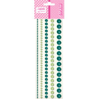 Наклейки-стразы акриловые deVENTE Жемчужины круглые изумрудные 5 размеров арт.8002556
