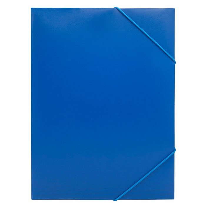 Папка на резинке А4 15мм пластик 0,50мм синий Buro арт.PRB04BLUE