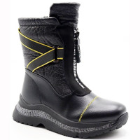 Полусапоги для девочки (Пчелка Доми) черные/коричневые верх-комбинированные материалы подкладка - искуственная шерсть  артикул tyg-9913