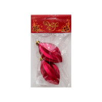 Украшение декор.подвеска пластик "Капля граненая" 08см 02шт/наб. цв.красный арт.76075