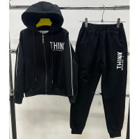 Костюм спортивный для девочки (MULTIBREND) арт.scs-1613-1 размер 32/128-46/170 трикотажный цвет черный