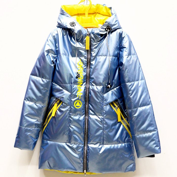 Куртка осенняя для девочки (Andinaisi) арт.hwl-Z-2166-4 размерный ряд 36/140-44/164 цвет голубой