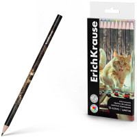 Карандаши цветные (ErichKrause) Big City Cats 12 цветов 3мм арт.62934