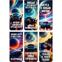 Закладка-магнит deVENTE Турбо-Галактика (Turbo Galaxy) 6 штук 25*56,6 мм арт.8065619