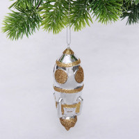 Фигурка на ёлку пластик 12см "Ракета" цв.шампань арт.916-1153