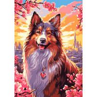 Картина по номерам 20x28,5см (LORI) Колли арт.Кпн-316