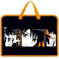 Сумка пластик А4 (Hatber) на молнии ручка-тесьма Аниме_Нежные чувства арт.AMn_08079