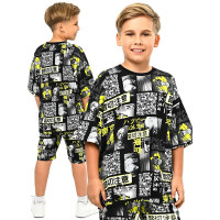 Футболка для мальчика артикул3172/3173  размер 36/140-46/170 цвет черный