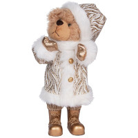 Игрушка декор. "Медведь" 35см в белой шубке с золотом арт.92786