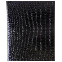 Тетрадь А5 клетка 48 листов бумвинил скоба (Hatber) Metallic CROCO Черная арт 48Т5бвВ1