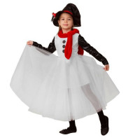 Костюм для девочки Снеговушка (платье,головной убор,шарф) р.26/104-38/146 ткань арт.1906