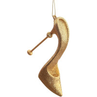 Украшение декор.подвеска пластик "Туфелька" 0,8см цв.золото арт.807628