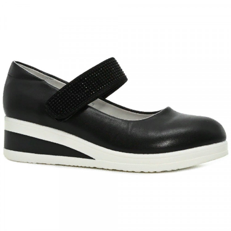 Туфли для девочки (TOM.MIKI) черные верх-искусственная кожа подкладка-натуральная кожа размерный ряд 38-39 арт.B-10221-D