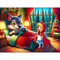 Пазл 104 элемента Красная шапочка и серый волк (РК) арт.УК104-1986