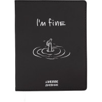 Дневник школьный гибкая обложка кожзам (deVENTE) I'm fine шелкография, отстрочка, ляссе арт.2021611