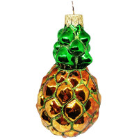 Украшение декоративное стекло 11см "Ананас" п/у арт.АУ-93