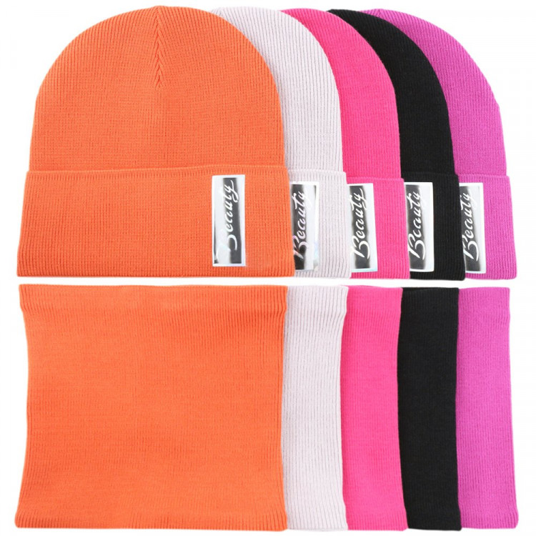 Комплект демисезонная для девочки (Полярик) арт.M-02-24 размер 52-56 (шапка+снуд) цвет в ассортименте