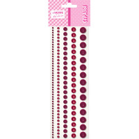 Наклейки-стразы акриловые deVENTE Жемчужины круглые рубиновые 5 размеров арт.8002552