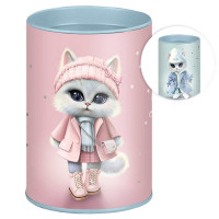 Копилка (Феникс) Городские кошечки 10,4х7,5х7,5 см металл арт.69370