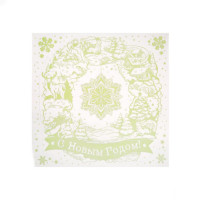 Украшение-наклейка на окно "Снежный венок" 30*29см арт.80038