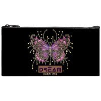 Пенал-косметичка 1 отделение плоский (ОНИКС) ПМП 17-20 Бабочка на чёрном ручка на карабине, ткань