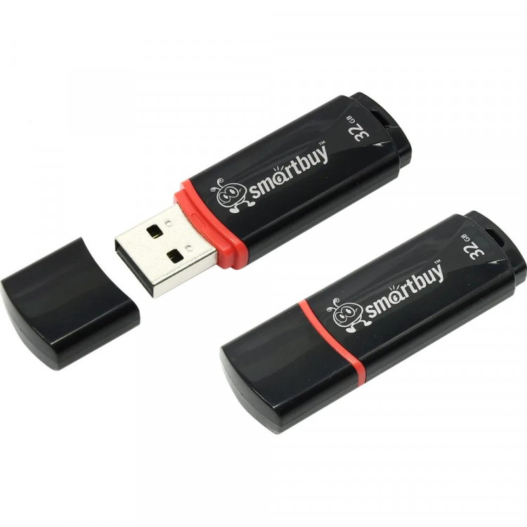 Флеш диск 32GB USB 2.0 Smartbuy Crown SB32GBCRW-K, черный