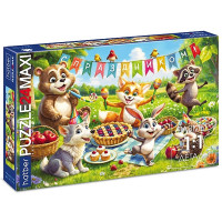 Пазлы МАКСИ 24 элемента "Premium" Праздник на полянке (Hatber) арт.24ПЗ2_34877