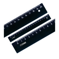 Линейка 20см пластиковая  черная СТАММ арт.ЛН15