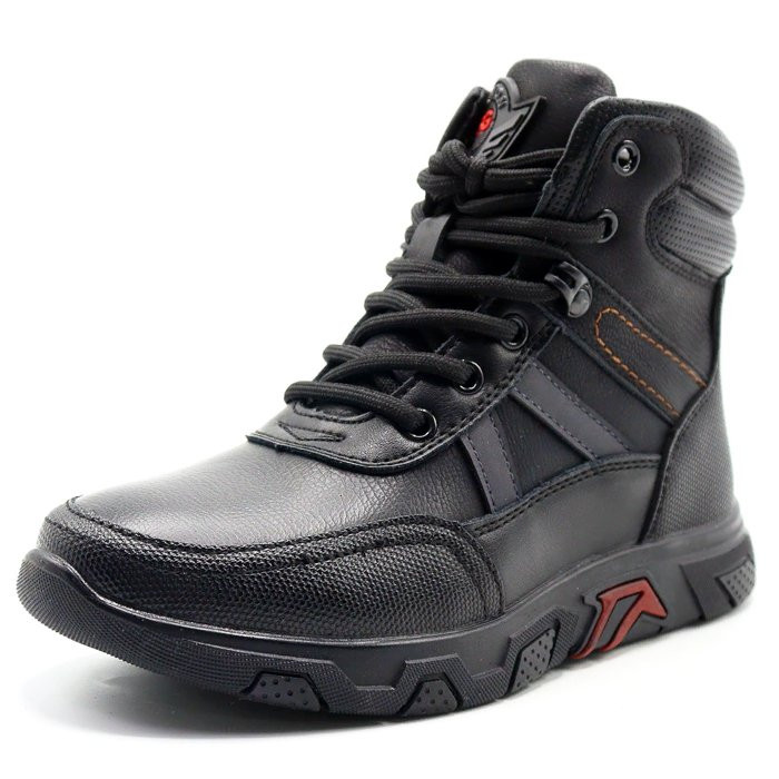Ботинки для мальчика (Mz.Zoro) черные верх-искусственная кожа подкладка - байка артикул lx-B984-4