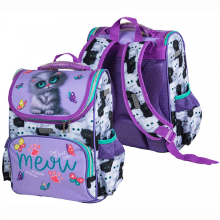 Ранец для девочек школьный (Attomex) Lite Meow Cat 34x27x20см арт.7030412