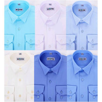 Сорочка детская длинный рукав размерный ряд 29/116-122-36/158-164 цвет синий Brostem арт.203d