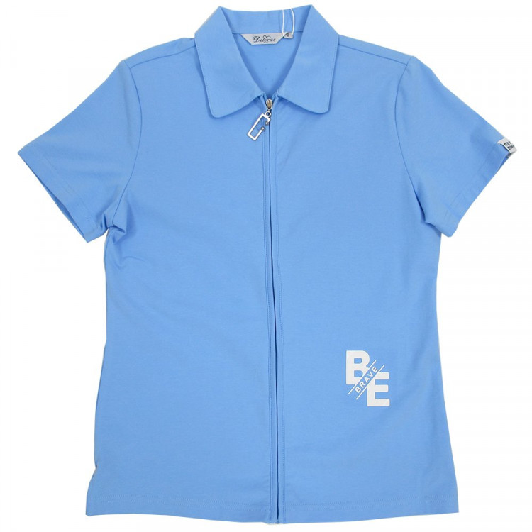 Блузка трикотажная для девочки (Делорас) короткий рукав цвет голубый арт.C63285S размерный ряд 34/134-44/164