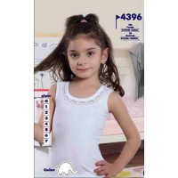 Майка для девочки арт.4396 цвет белый 95% хлопок 5% эластан