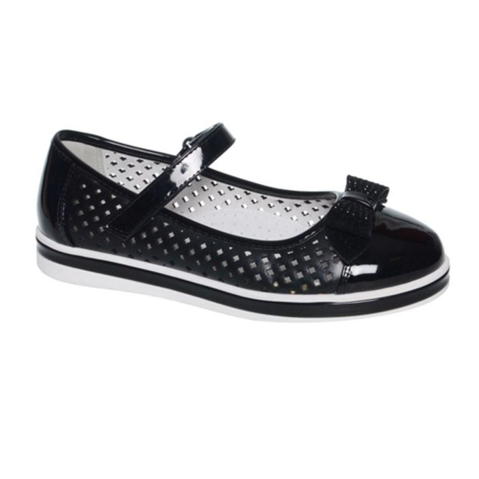 Туфли для девочки (Kenka) черные верх-искусственная кожа подкладка-натуральная кожа размерный ряд 31-36 арт.MUG_1266-1_black