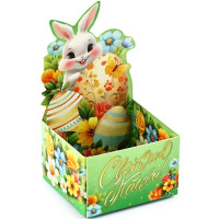 ПАСХА Коробка подароч. "Пасхальная коробочка" 10*9,2см арт.1136А