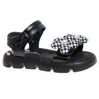 Босоножки для девочки (Сказка) цвет черный верх-искусственная кожа подкладка-натуральная кожа размерный ряд 32-37 арт.R253771617BK