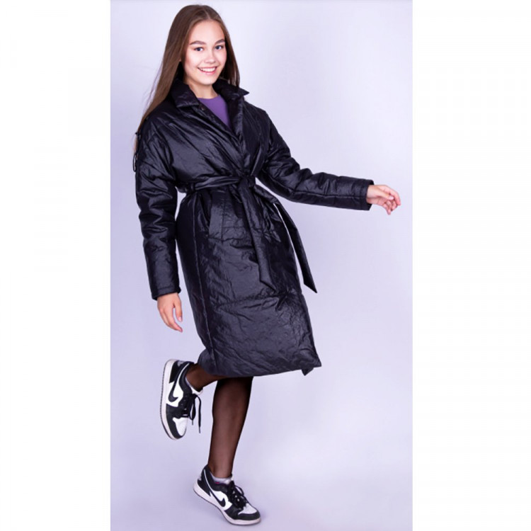 Пальто осеннее для девочки (OVAS) арт.АРЛАНДА размерный ряд 40-42/158-44-48/170 цвет черный