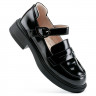 Туфли для девочки (ШАГОВИТА) черные верх-натуральная кожа лак подкладка-натуральная кожа размерный ряд 32-37 арт.23КФ 63001