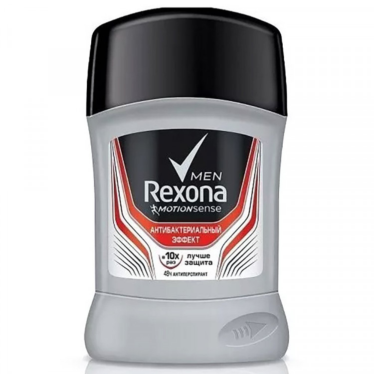 Дезодорант Rexona мужской 50 мл. стик Антибактериальный эффект (Ст.6)
