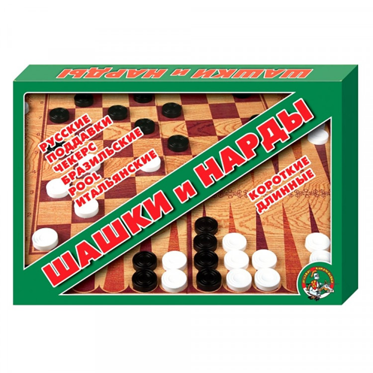 Игра настольная Шашки, Нарды большие (ДК) арт.1069