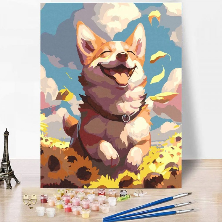 Картина по номерам 30x40см (RedPanda) Счастливый корги  арт.p55146