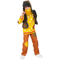 Костюм М (СКАЗКА) Дедушка домовой (рубаха,жилет,брюки,ушанка, борода) р.122-134 ткань арт.5013