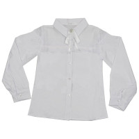 Блузка для девочки (Sasha style) длинный рукав цвет белый арт.S904/003 размерный ряд 32/128-40/152