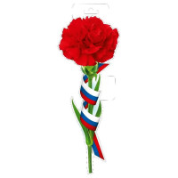 Плакат "Гвоздика с флагом" (рос. символика) 36*13см арт.5954700