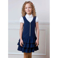 Сарафан для девочки (ГЕРМИОНА) ткань 07 арт.5219-07 размер 30/122-34/140 цвет синий