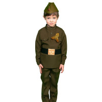 Костюм Д Солдатик (пилотка,гимнастёрка,ремень,брюки,георгиевский бант) р.122 арт.5294-S